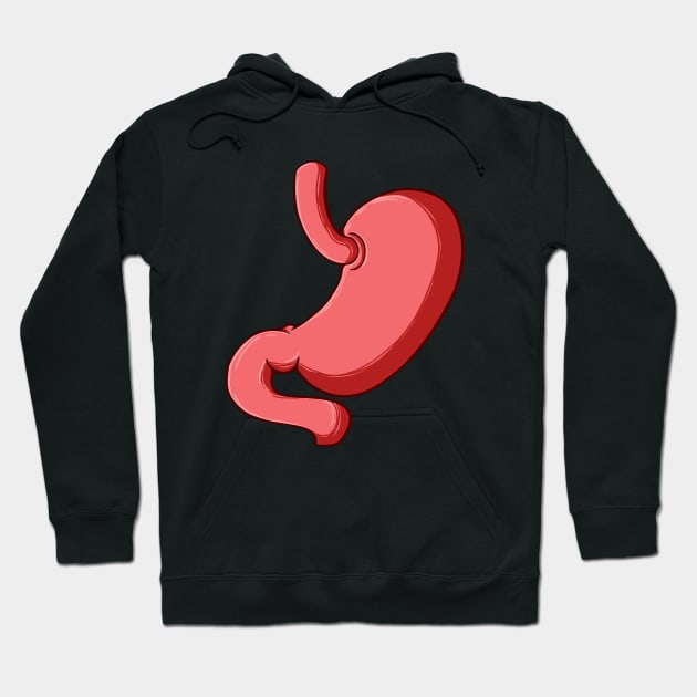 The stomach Hoodie by rikiumart21